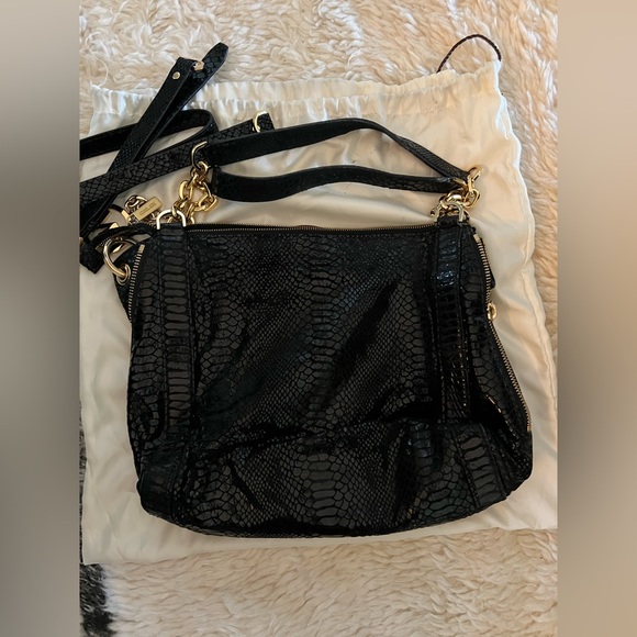 Michael Michael Kors Python Embossed Leather Medium Lilly Chain Tote - Picture 5 of 7